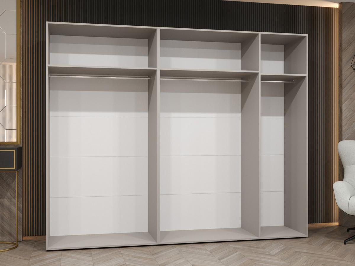DREHTÜRENSCHRANK Mila III 250 - Goldfarben/Nussbaumfarben, Holzwerkstoff/Kunststoff (250/202/52cm) - MIRJAN24