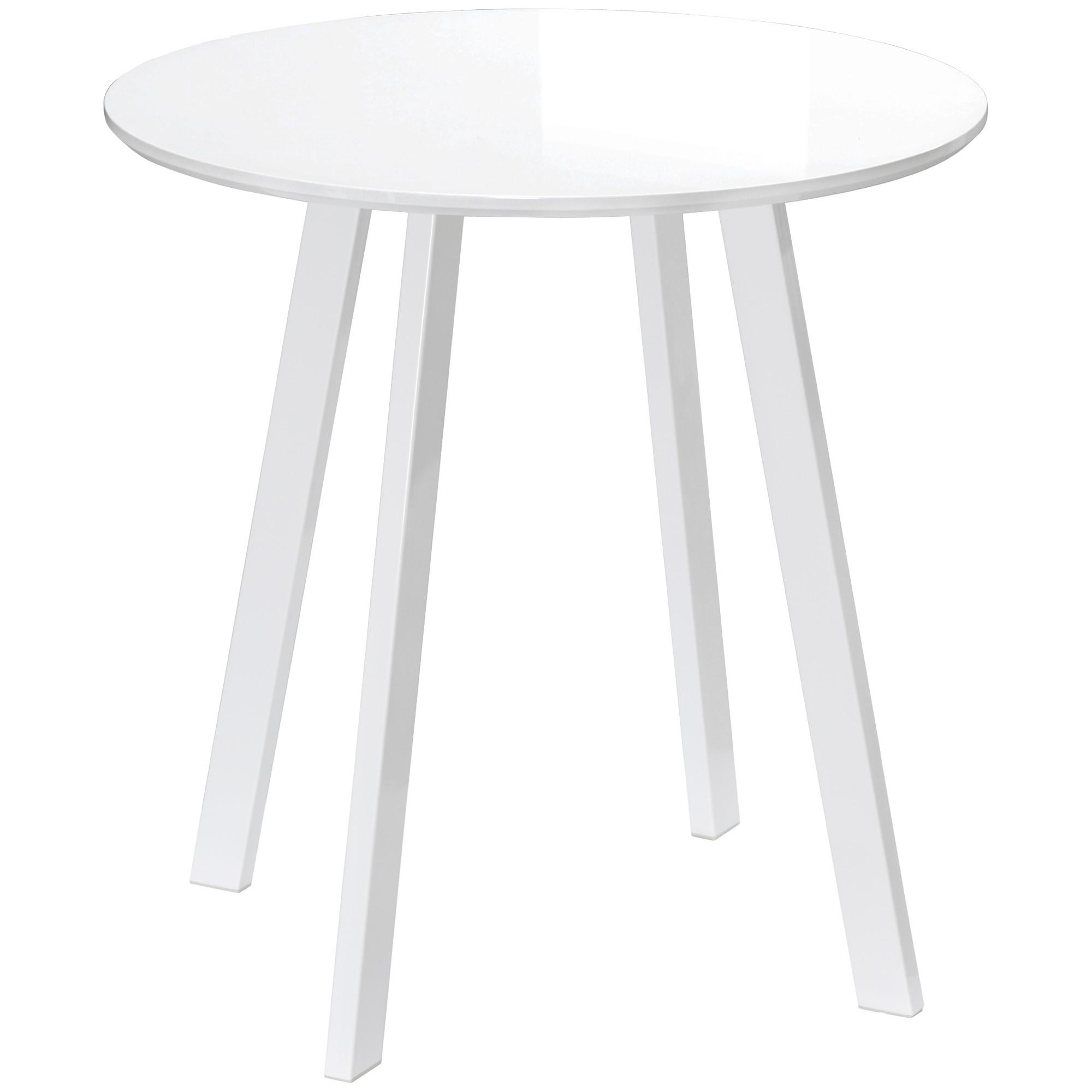 ESSTISCH Runder Küchentisch Esszimmertisch mit abgeschrägten Beinen Weiß - Weiß, Kunststoff (72/72/75cm) - HOMCOM
