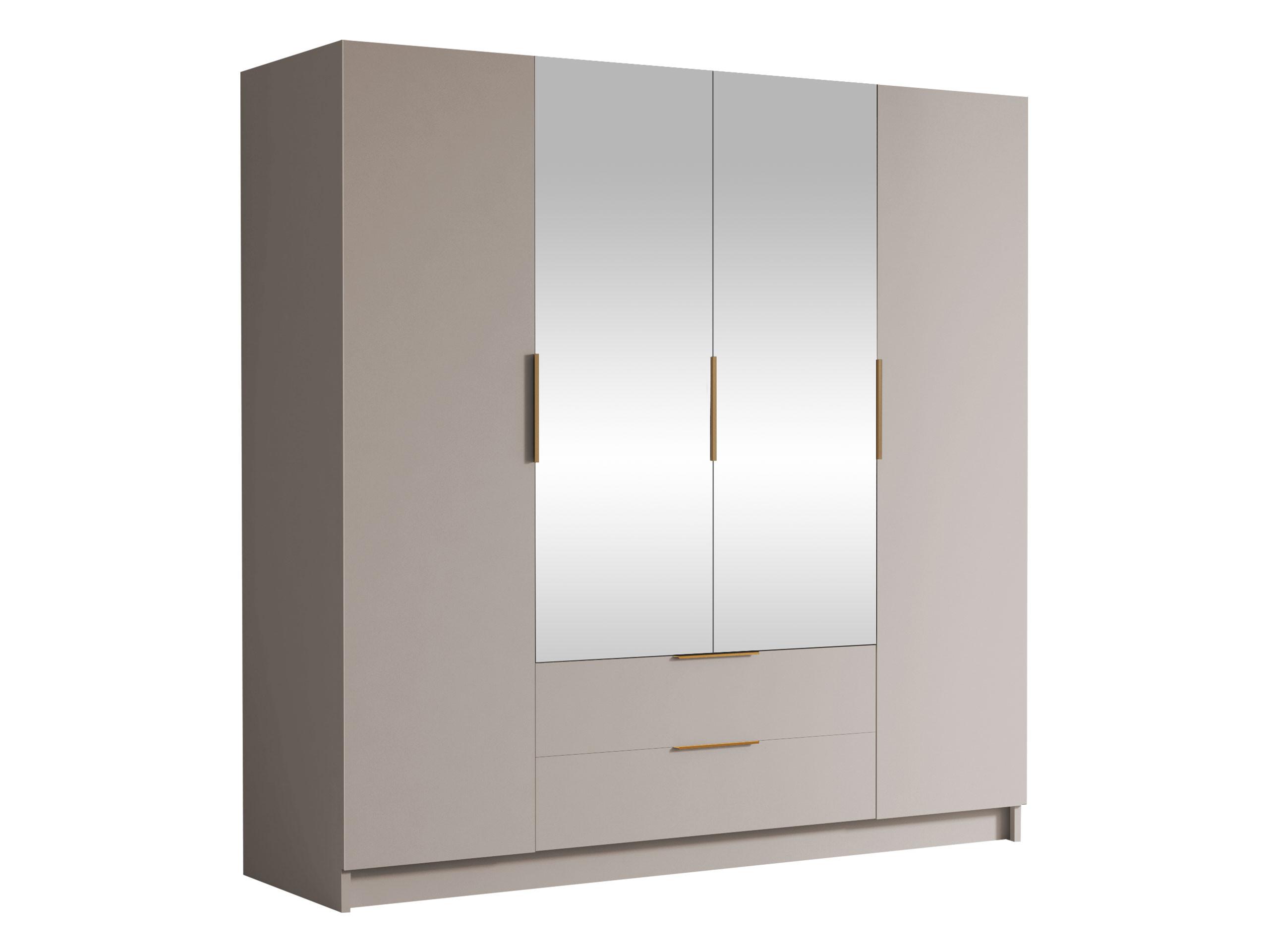 KLEIDERSCHRANK Sofia II - Kaschmir/Goldfarben, Holzwerkstoff/Kunststoff (200/216/60cm) - MIRJAN24