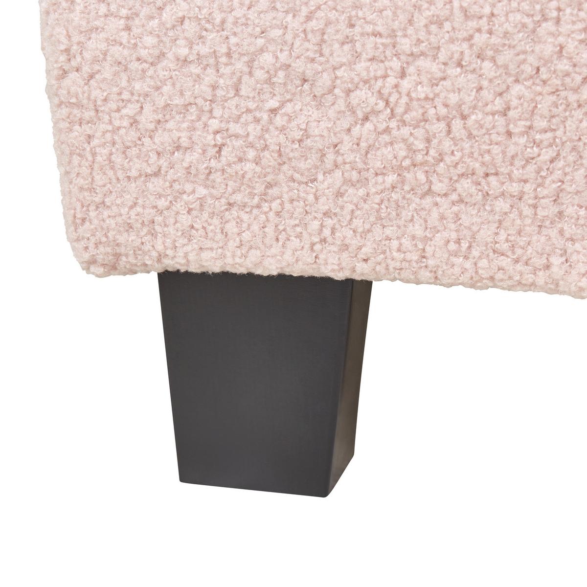 POLSTERBETT Rosa-Dunkler Holzfarbton 90-200 cm Roanne - Pink/Dunkelbraun, Textil (90/200cm) - Beliani