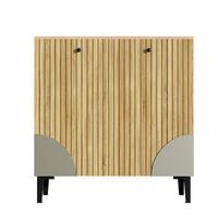 SCHUHSCHRANK in Holzoptik mit 3 Türen, Beige - Naturfarben, Holzwerkstoff (90/94/32cm) - Urban Meuble