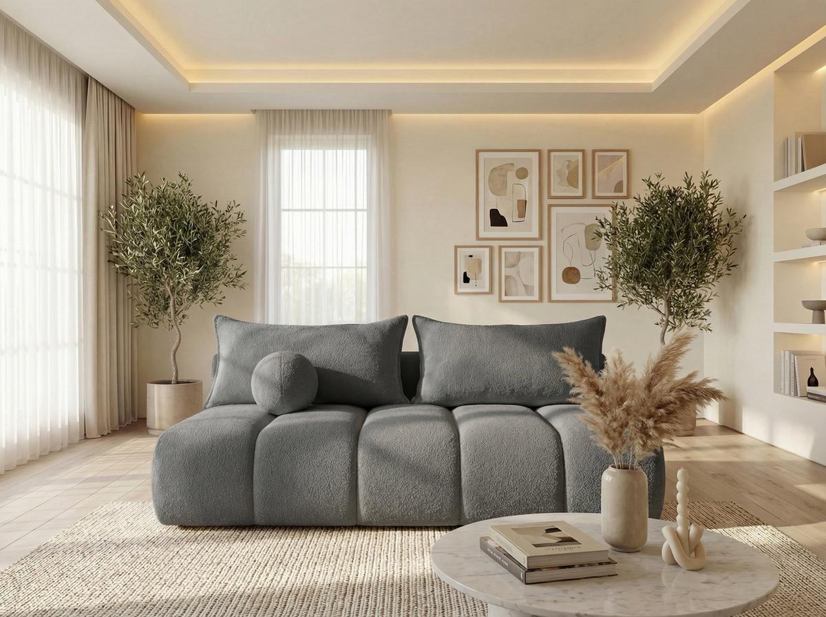 SCHLAFSOFA Milla mit Bettkasten, Grau 205/97/103 cm - Grau, Textil/Metall (205/97/103cm) - WFL GROUP