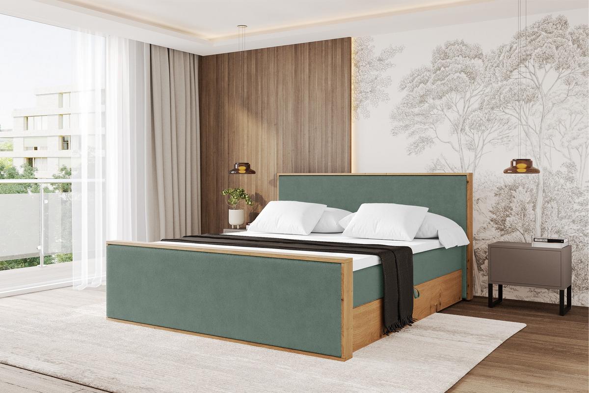 BOXBETT LOLLI9 -Z 120x200 - H4 Grün - Grün, Holzwerkstoff (120/200cm) - ALTDECOR