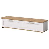 TV-LOWBOARD weiß Lärche, Eiche Artisan 164 cm,TV-Unterteil im Landhaus-Stil - Silberfarben/Schwarz, Holzwerkstoff/Kunststoff (164/37/40cm) - Inn.Furn