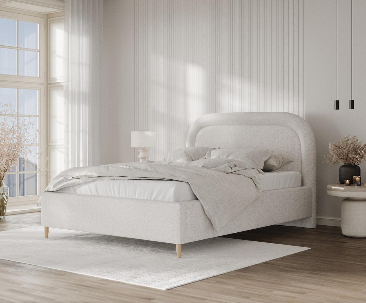 POLSTERBETT Zoya 160/200 cm Hellbeige im Riva Stoff - Beige/Naturfarben, Holz/Holzwerkstoff (160/200cm) - AltaBeds
