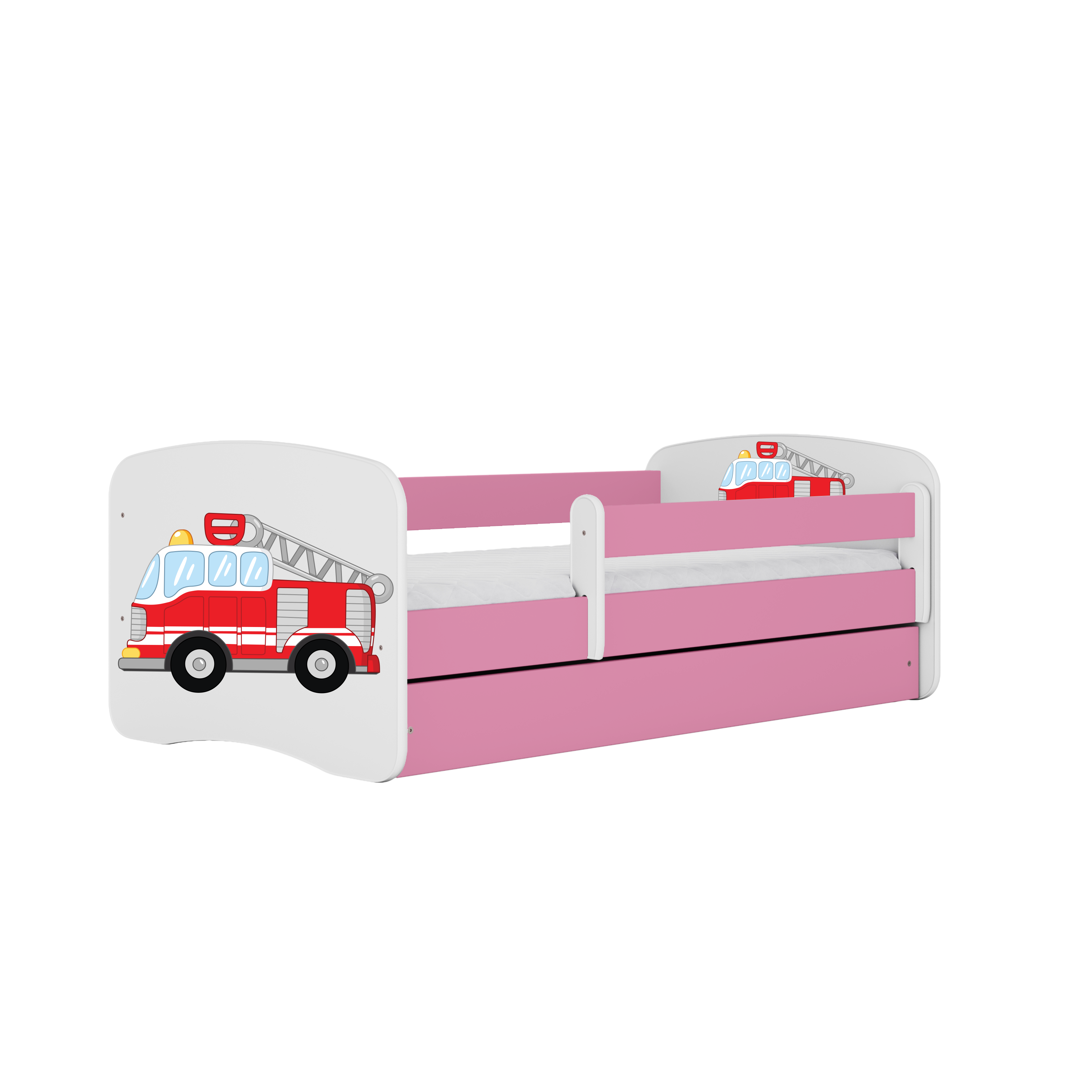 KINDERBETT Löschzug mit Schublade 160/80 90/61/164 - Rosa, Holzwerkstoff (80/160cm) - RAUMHIRSCH FURNITURE
