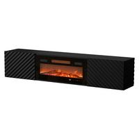 TV-LOWBOARD Lara mit Kamin - Schwarz, Holzwerkstoff (183/37/35cm) - MIRJAN24