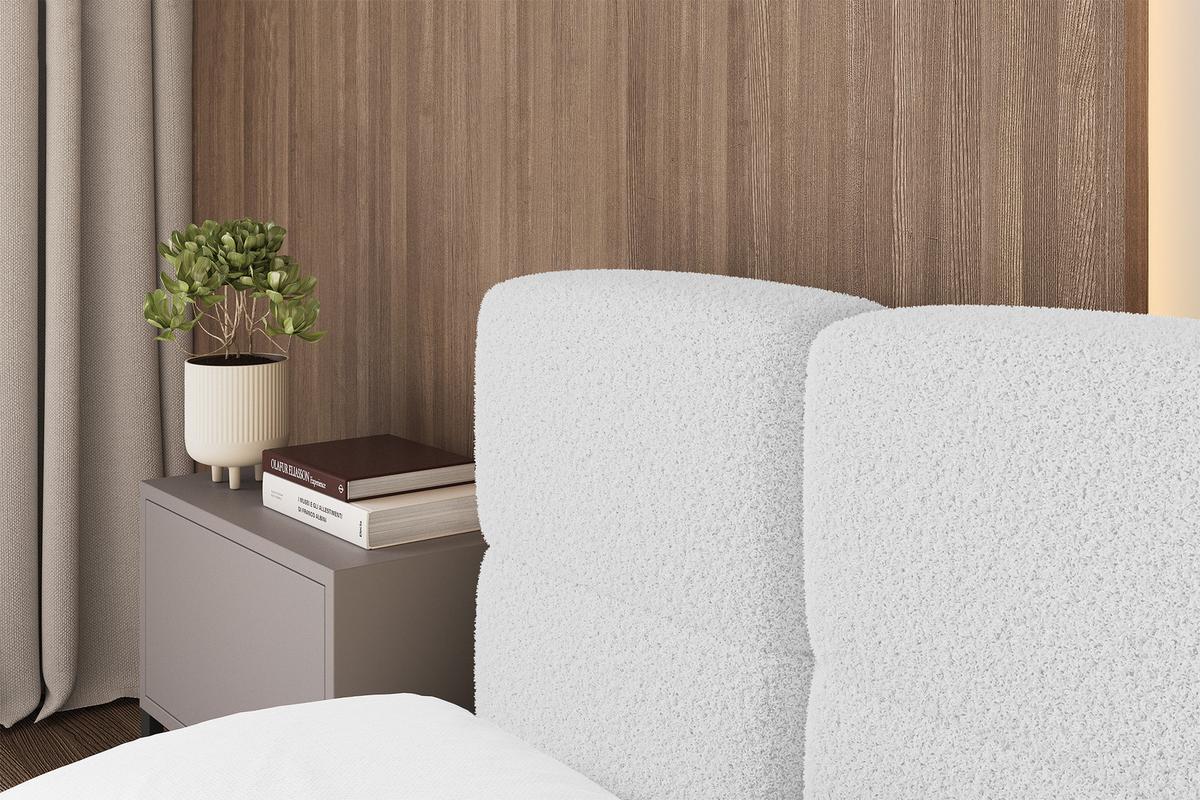 POLSTERBETT mit Bettkasten und Lattenrost, Bett mit Matratze H3/H4, Kopfteil, Boxbett, Doppelbett mit Stauraum - NATA-v1 160x200 Weiß - Weiß, Holzwerkstoff/Textil (160/200cm) - ALTDECOR