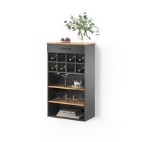 WEINREGAL Regusa Goldkraft Eiche/Anthrazit 60 x 106 cm - Honigeiche/Anthrazit, Holzwerkstoff (60/106/34.5cm) - Livinity®