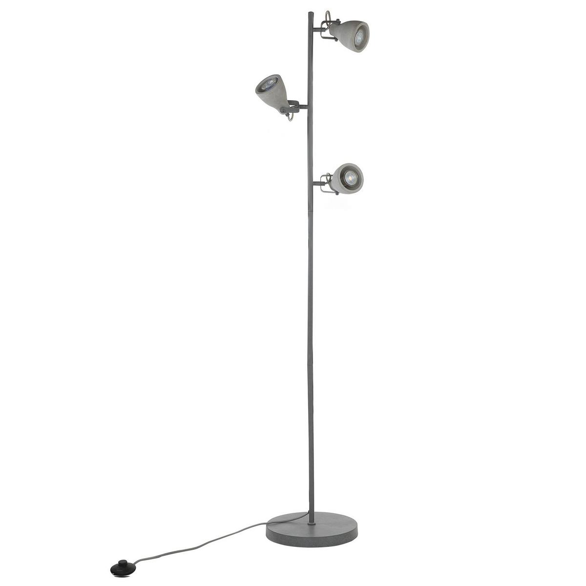 STEHLAMPE Mistago 28/28/163 cm - Grau, Metall (28/28/163cm) - Beliani