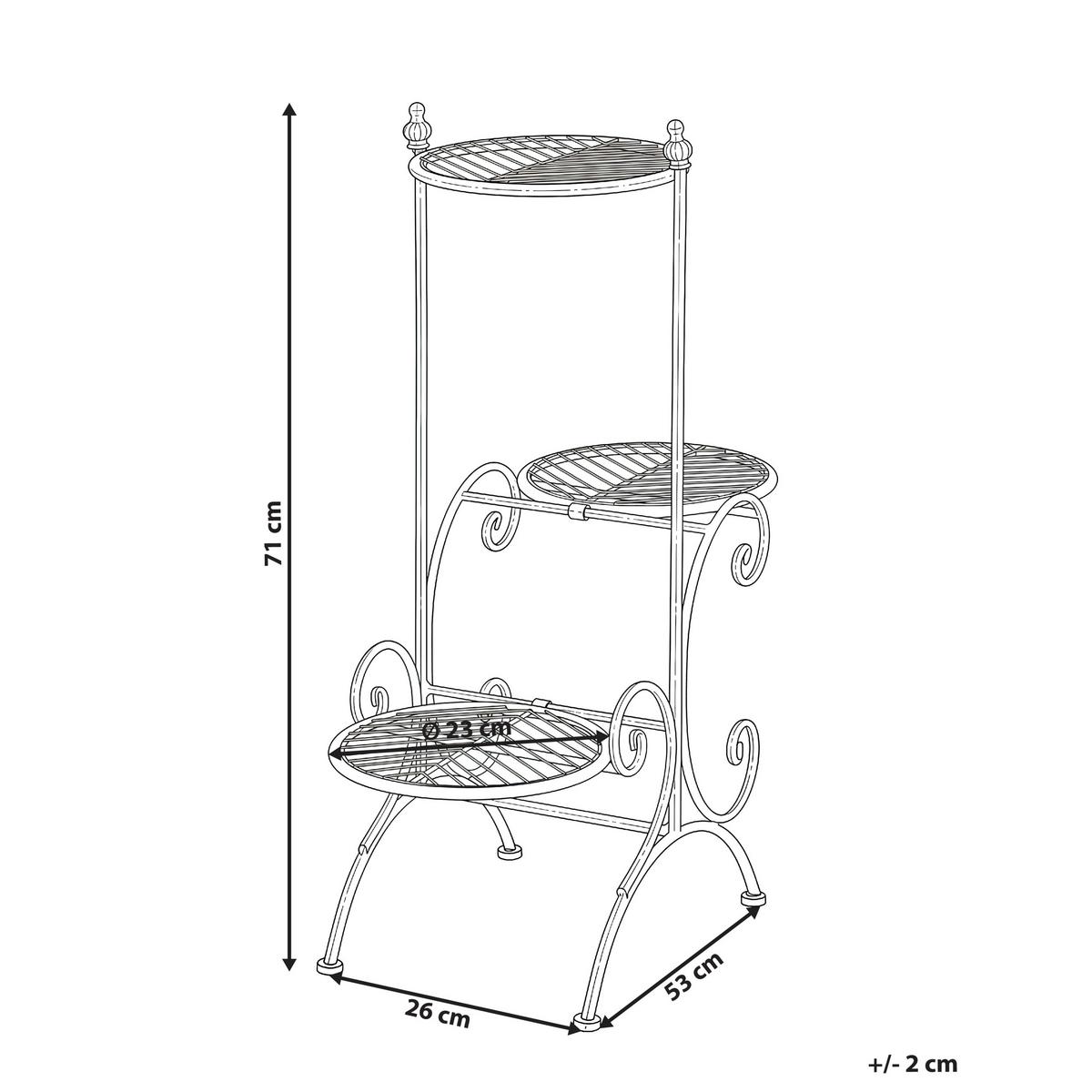 PFLANZENSTÄNDER Beige Asagao - Beige, Metall (71cm) - Beliani