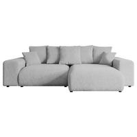 ECKSOFA Ottomane rechts ESKAR-L 266x176x72 Hellgrau Bouclé - Hellgrau/Schwarz, Holzwerkstoff/Kunststoff (176/266cm) - ALTDECOR