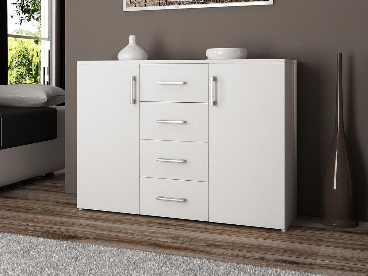 KOMMODE Weiß 80/110/35 - Weiß, Holzwerkstoff (110/80/35cm) - RAUMHIRSCH FURNITURE