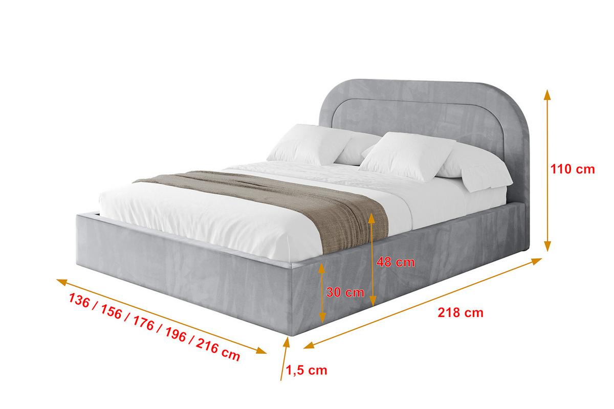 POLSTERBETT mit Bettkasten und Lattenrost, Boxbett ohne Matratze - LERAY 120x200 Hellgrau - Hellgrau, Holzwerkstoff/Textil (120/200cm) - ALTDECOR