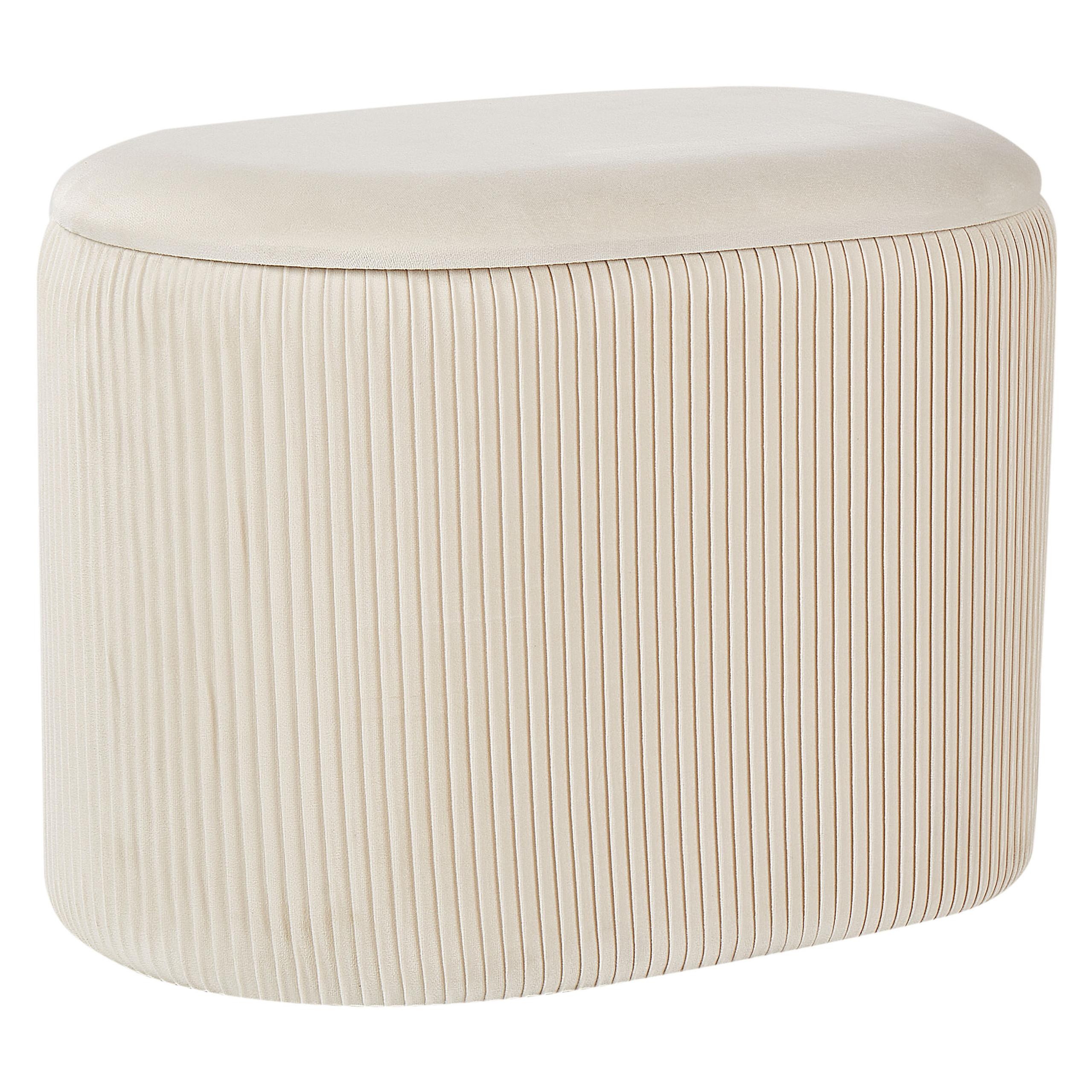 POUF Beige Richland - Beige, Textil (55/41/35cm) - Beliani