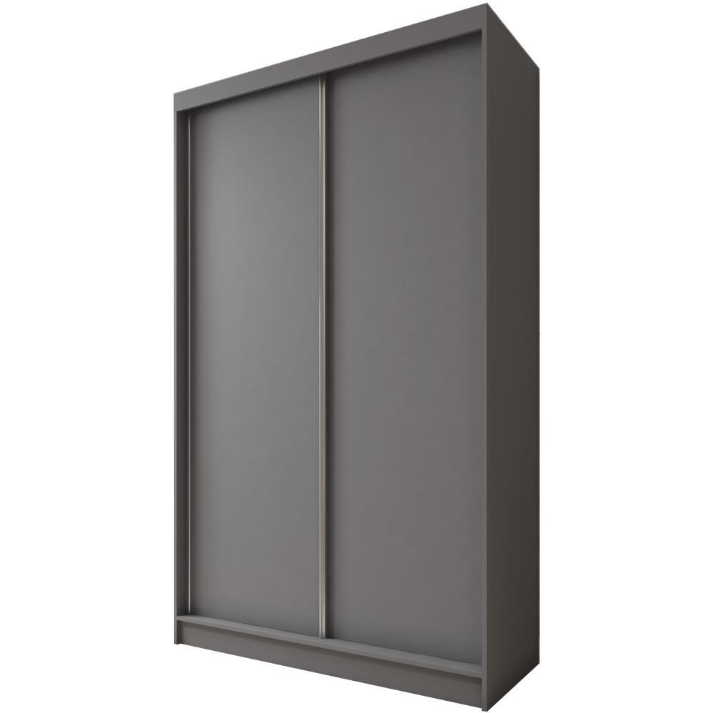 SCHWEBETÜRENSCHRANK Mario II 120/216/61 graphit mit Schubladen - Graphitfarben, Holzwerkstoff (120/216/61cm) - Beautysofa