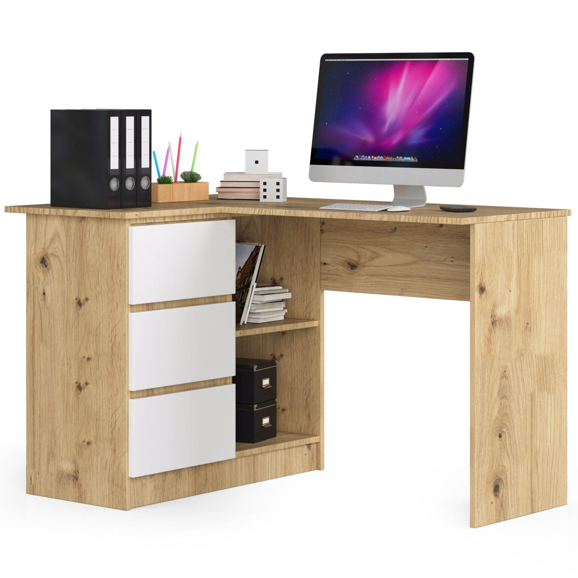 SCHREIBTISCH Eiche Artisan, Weiß 77/124/85 - Eiche Artisan/Weiß, Holzwerkstoff (135/60/77cm) - RAUMHIRSCH FURNITURE