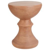 BEISTELLTISCH Beton heller Holzfarbton rund 40 cm Caldaro - Hellbraun, Stein (40/40/53cm) - Beliani