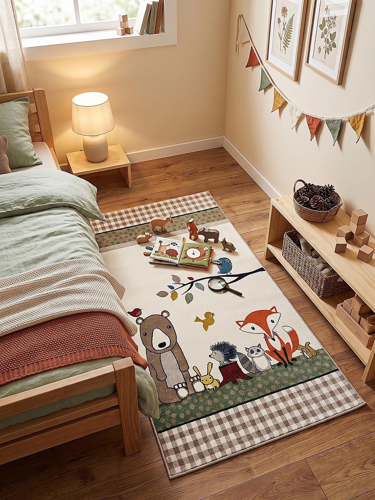 KINDERTEPPICH Kurzflor Karo CASOLA Polypropylen Creme 80 x 150 cm - Beige, Textil (80/150cm) - KADIMA DESIGN