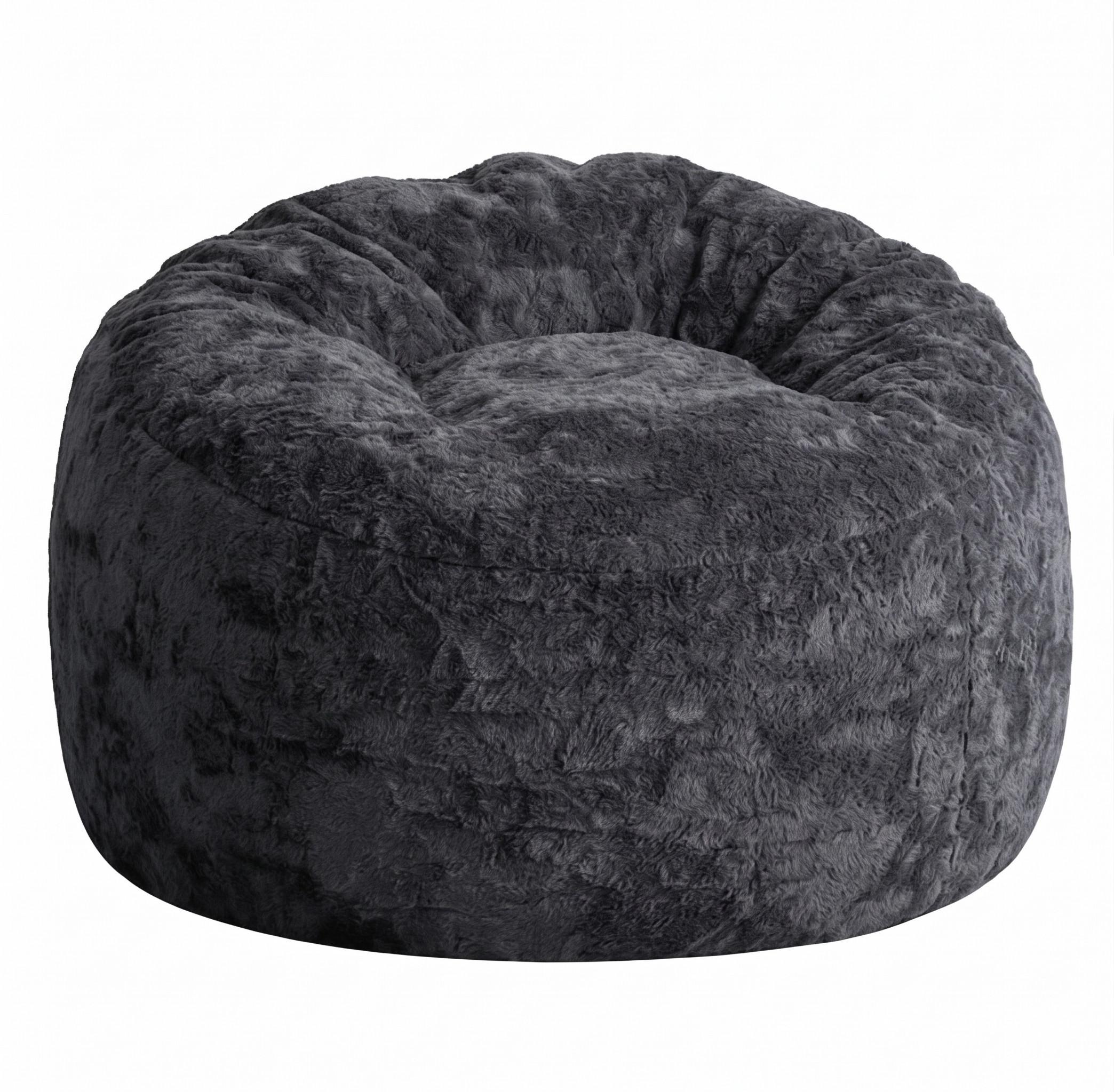 SITZSACK aus Flanell in Schwarz, mit geschwungener Rückenlehne und ergonomischer Passform - Schwarz, Textil (103/65/103cm) - Urban Meuble
