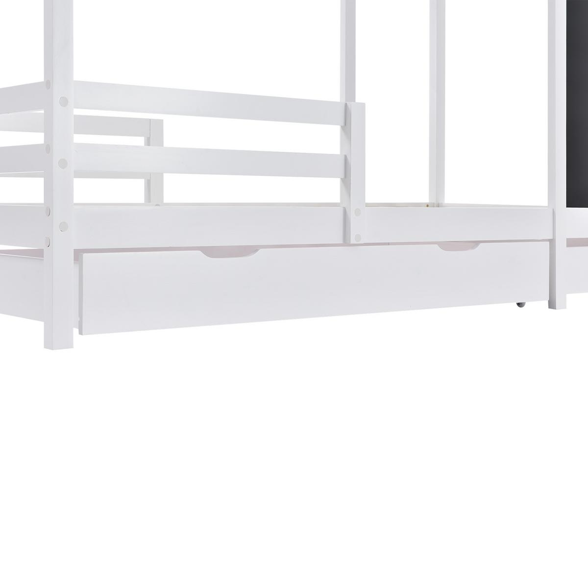 HAUSBETT 90x200 cm in Weiß Massivholz - Weiß, Holz (90/200cm) - Urban Meuble