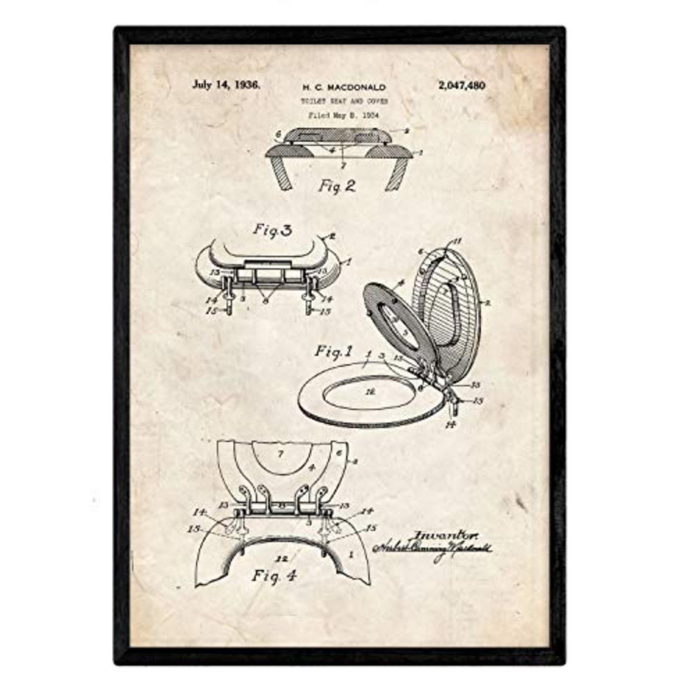 POSTER Deckel Patent A3 Schwarzer Rahmen - Schwarz, Papier (29.7/5/42cm) - Nacnic