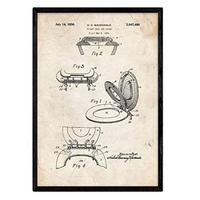 POSTER Deckel Patent A3 Schwarzer Rahmen - Schwarz, Papier (29.7/5/42cm) - Nacnic