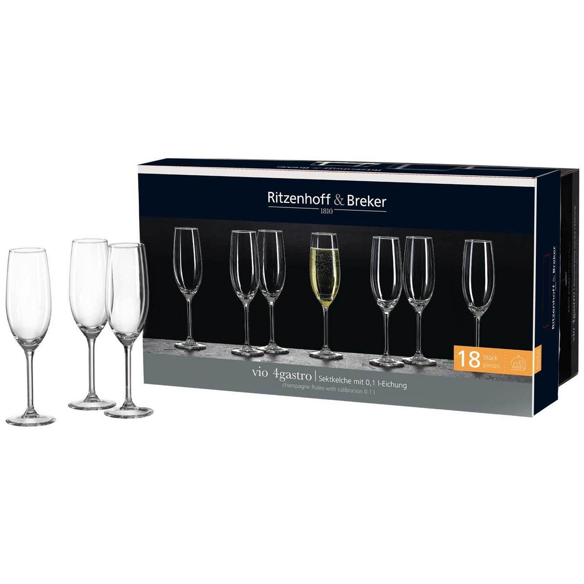 SEKTGLÄSER Vio 4Gastro transparent 210 ml 18-tlg. - Transparent, Glas (0.21L) - Ritzenhoff Breker