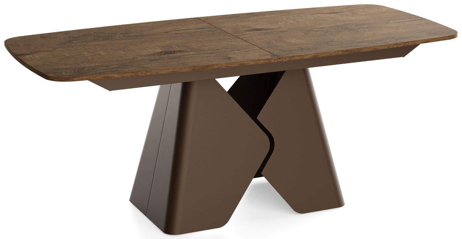 ESSTISCH Vanta rechteckig ausziehbar verlängerbar mit Braunem Metallgestell, Eiche Braun Rustikal 180-270/90/76 cm - Alteiche/Braun, Holzwerkstoff/Metall (90/270/76cm) - WFL GROUP
