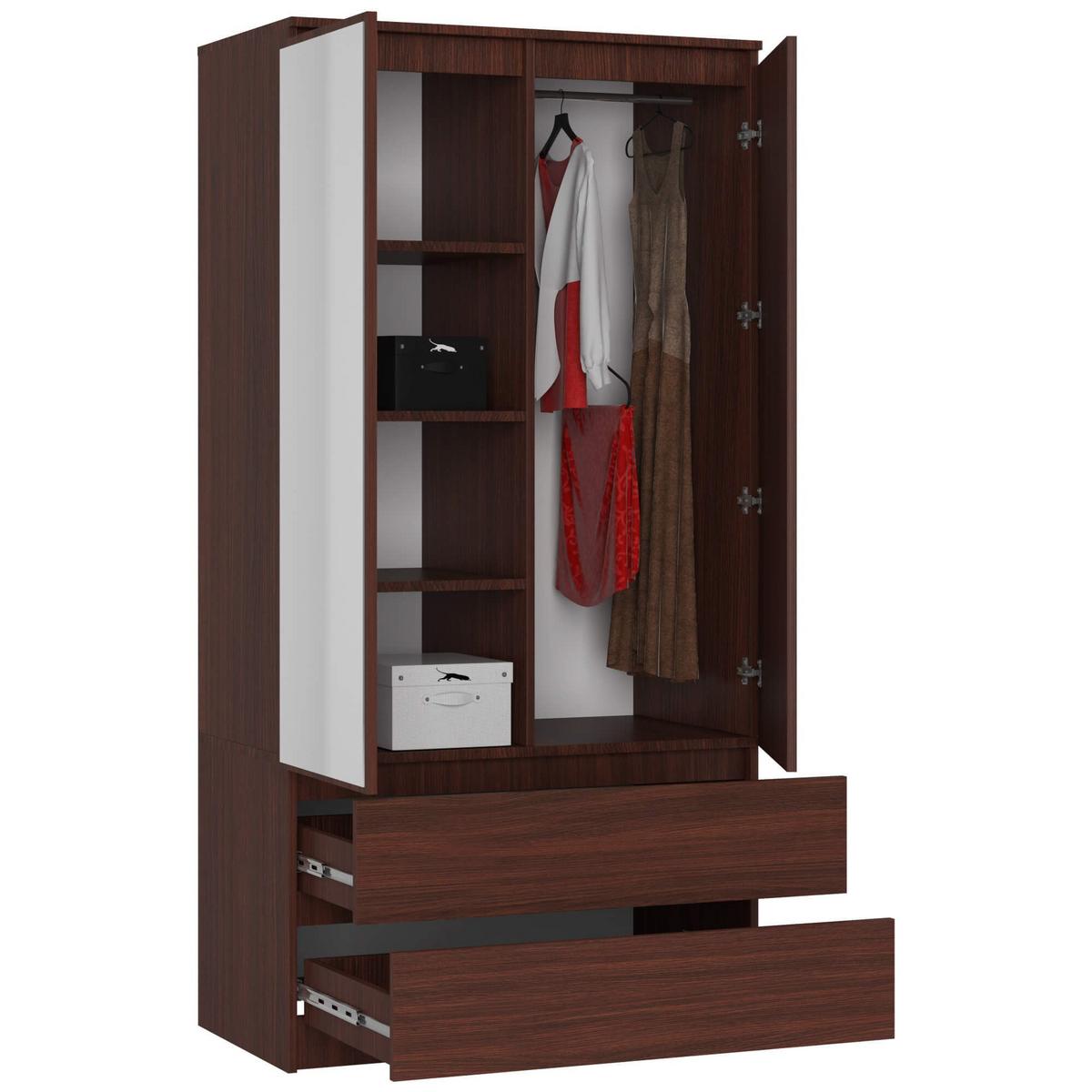 KLEIDERSCHRANK Dunkelbraun 180/90/51 - Dunkelbraun, Holzwerkstoff (90/180/51cm) - RAUMHIRSCH FURNITURE