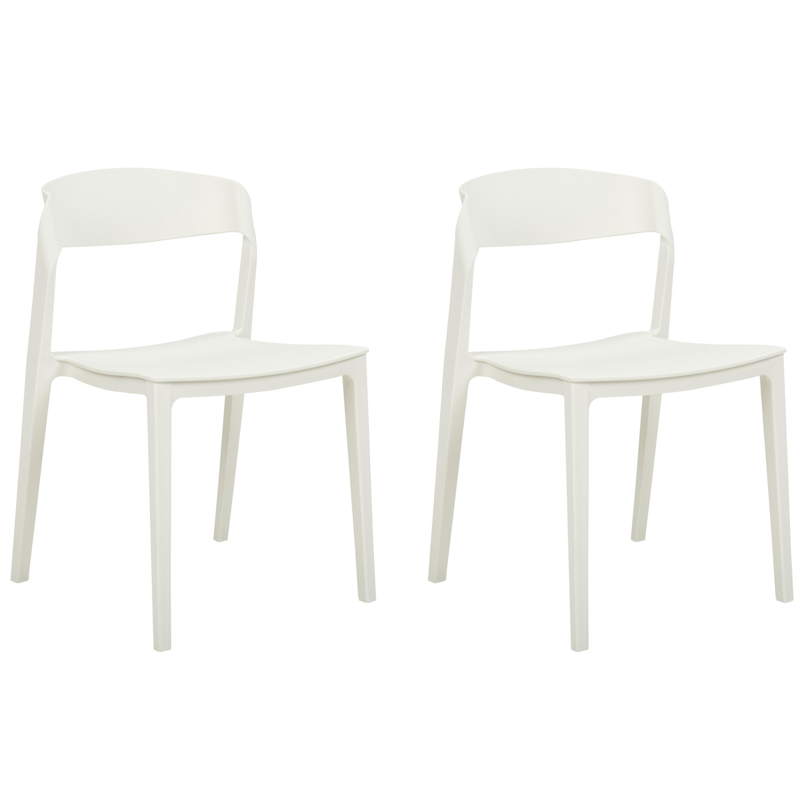 ESSZIMMERSTUHL 2er-Set Kunststoff Weiß Somers - Weiß, Kunststoff (48/77/51cm) - Beliani
