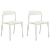 ESSZIMMERSTUHL 2er-Set Kunststoff Weiß Somers - Weiß, Kunststoff (48/77/51cm) - Beliani