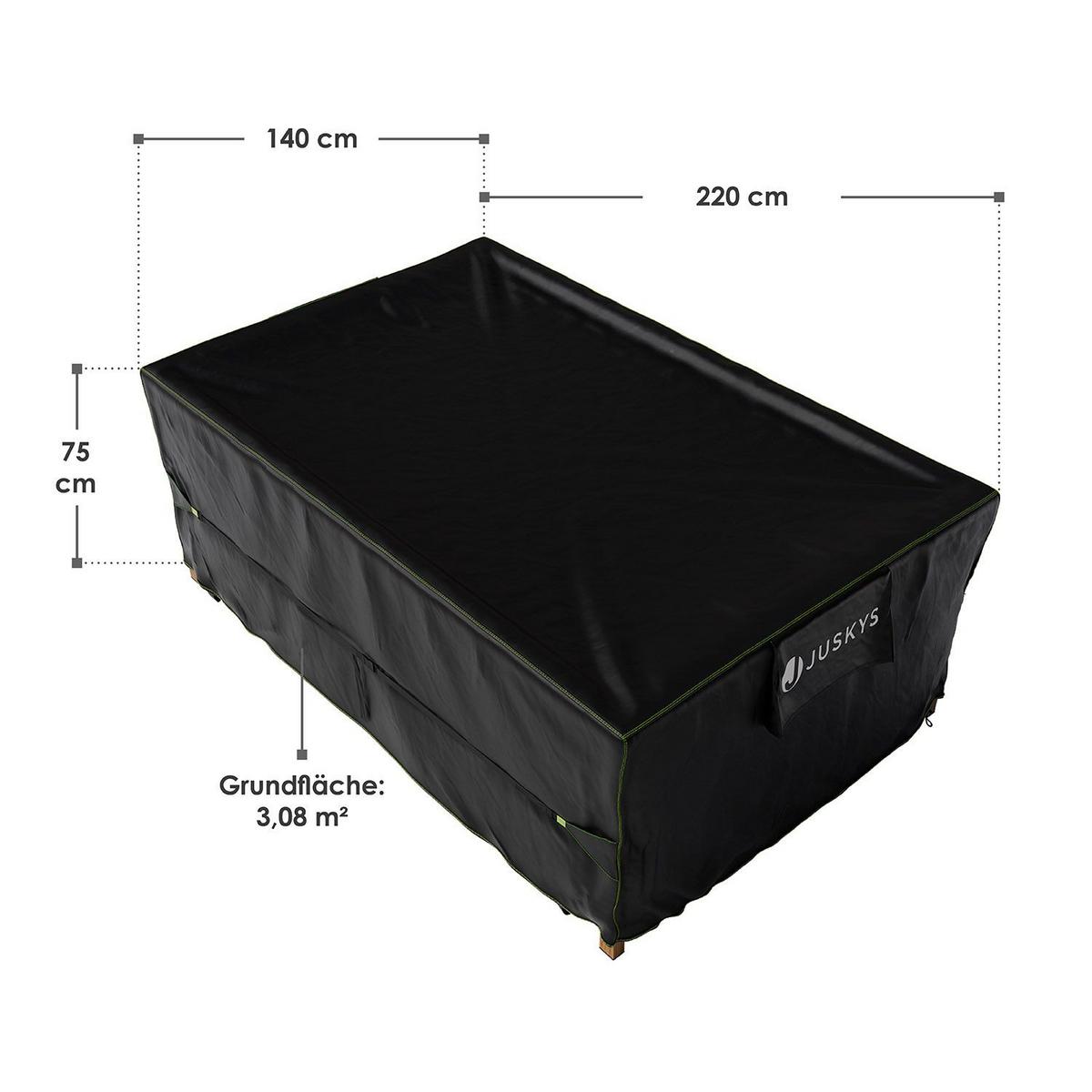 GARTENMÖBELABDECKUNG CoverSafe Pro schwarz - Schwarz, Kunststoff (140/75/220cm) - Juskys