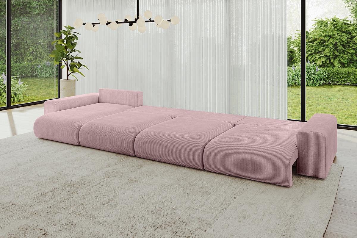 WOHNLANDSCHAFT mit Schlaffunktion ESKAR-U2-464x176x72cm Rosa - Rosa, Holzwerkstoff/Kunststoff (176/72/464cm) - ALTDECOR