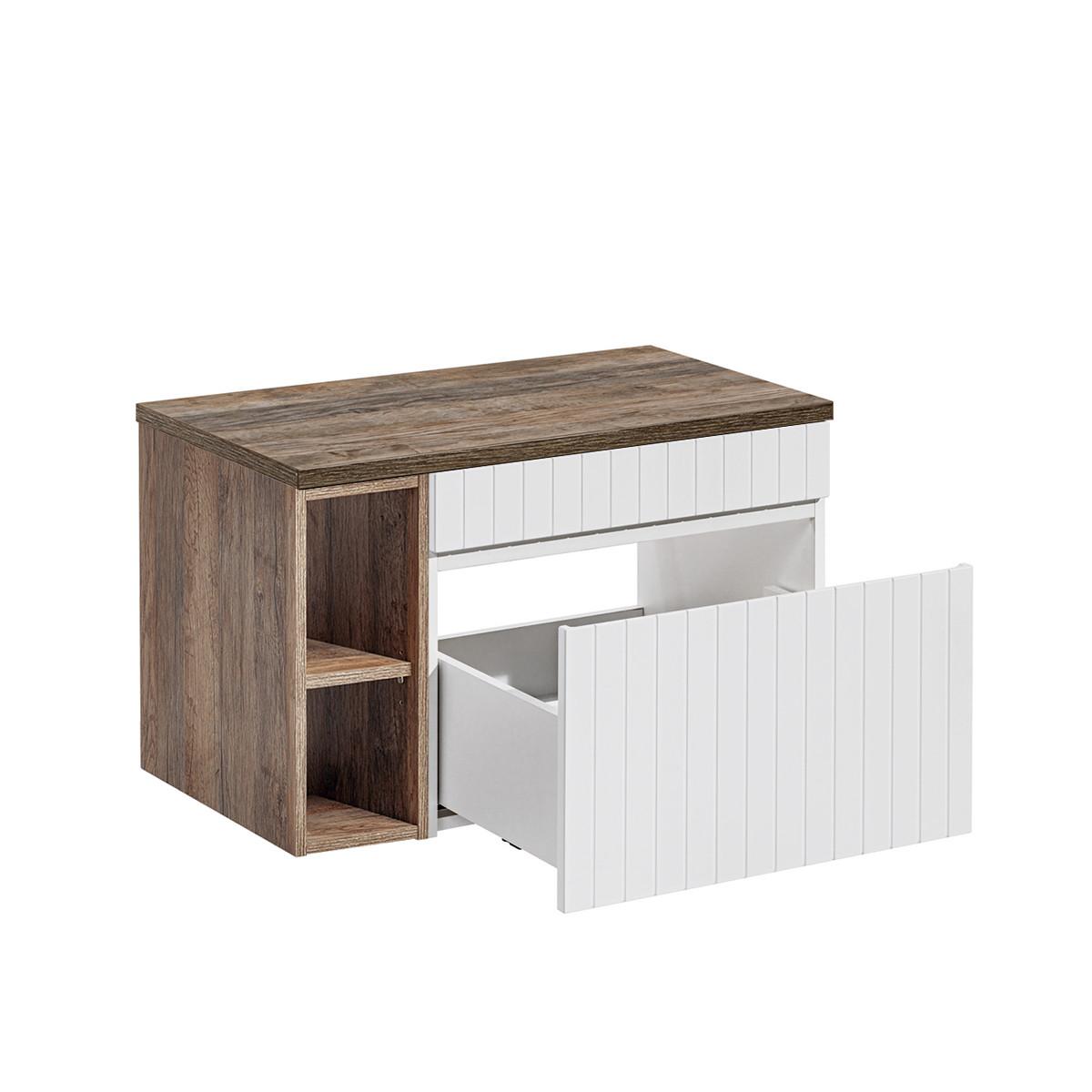 WASCHTISCHUNTERSCHRANK 80cm Zelie Weiß - Weiß, Holzwerkstoff (80/48/46cm) - Petits-meubles