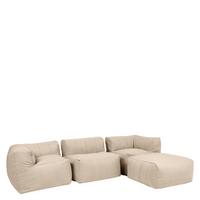 SITZSACK-SOFA Outdoor 4-tlg.: 2 Ecksessel, Sessel, Fußstütze - Beige, Textil (395/68/100cm) - icon