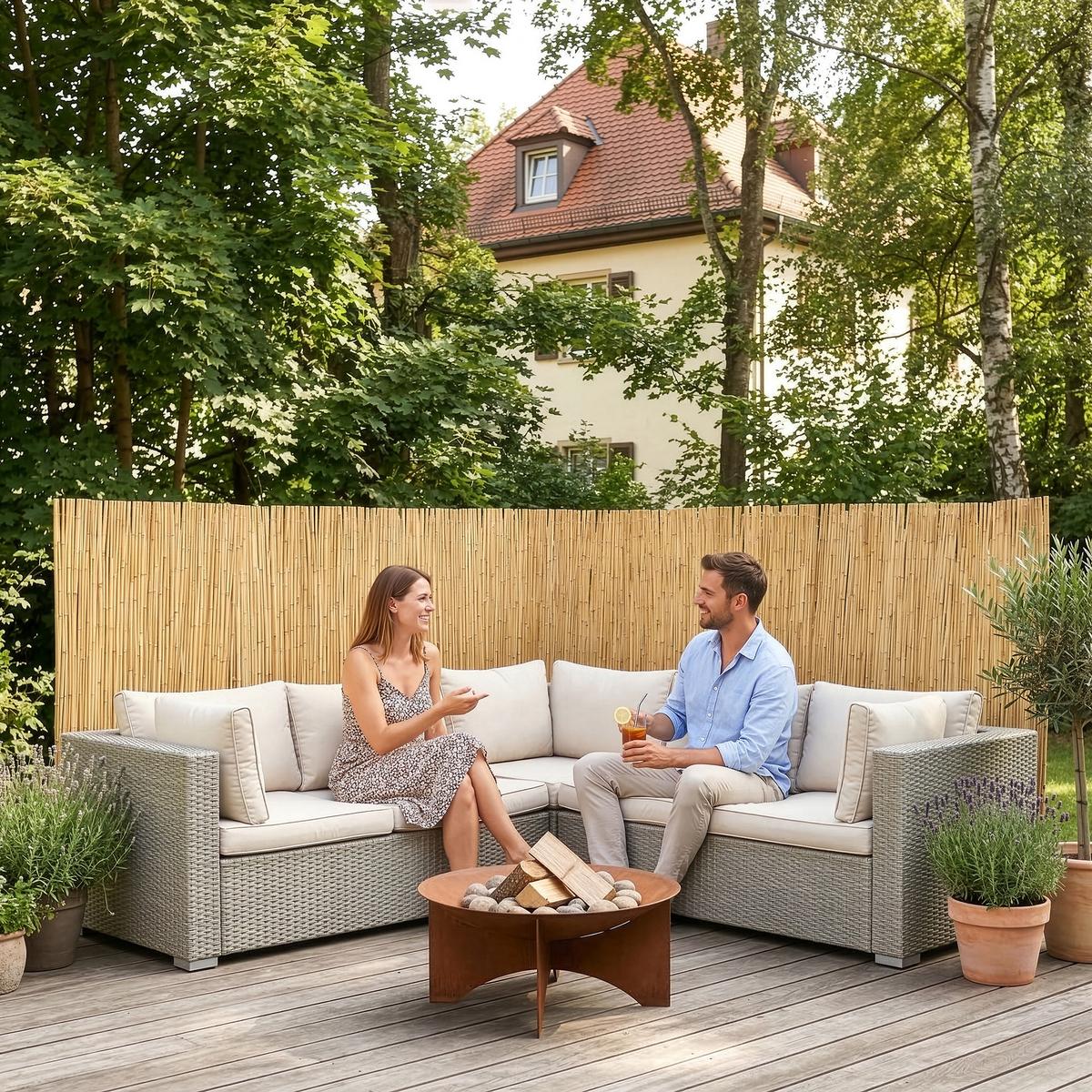 SCHILFZAUN Abbateggio - Naturfarben, Naturmaterialen (150/0.6cm) - casa.pro