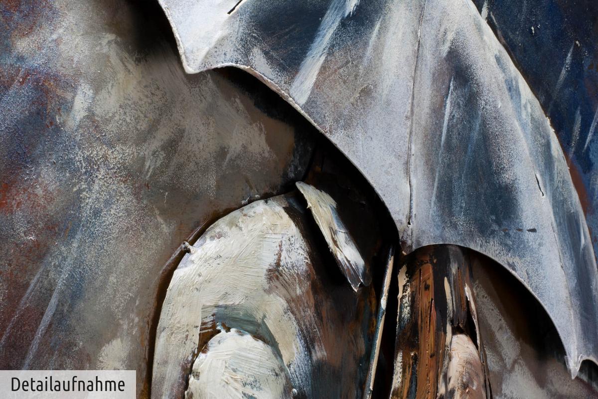METALLBILD Blau 70/100 cm - Blau/Braun, Metall (5.9/100cm) - KUNSTLOFT