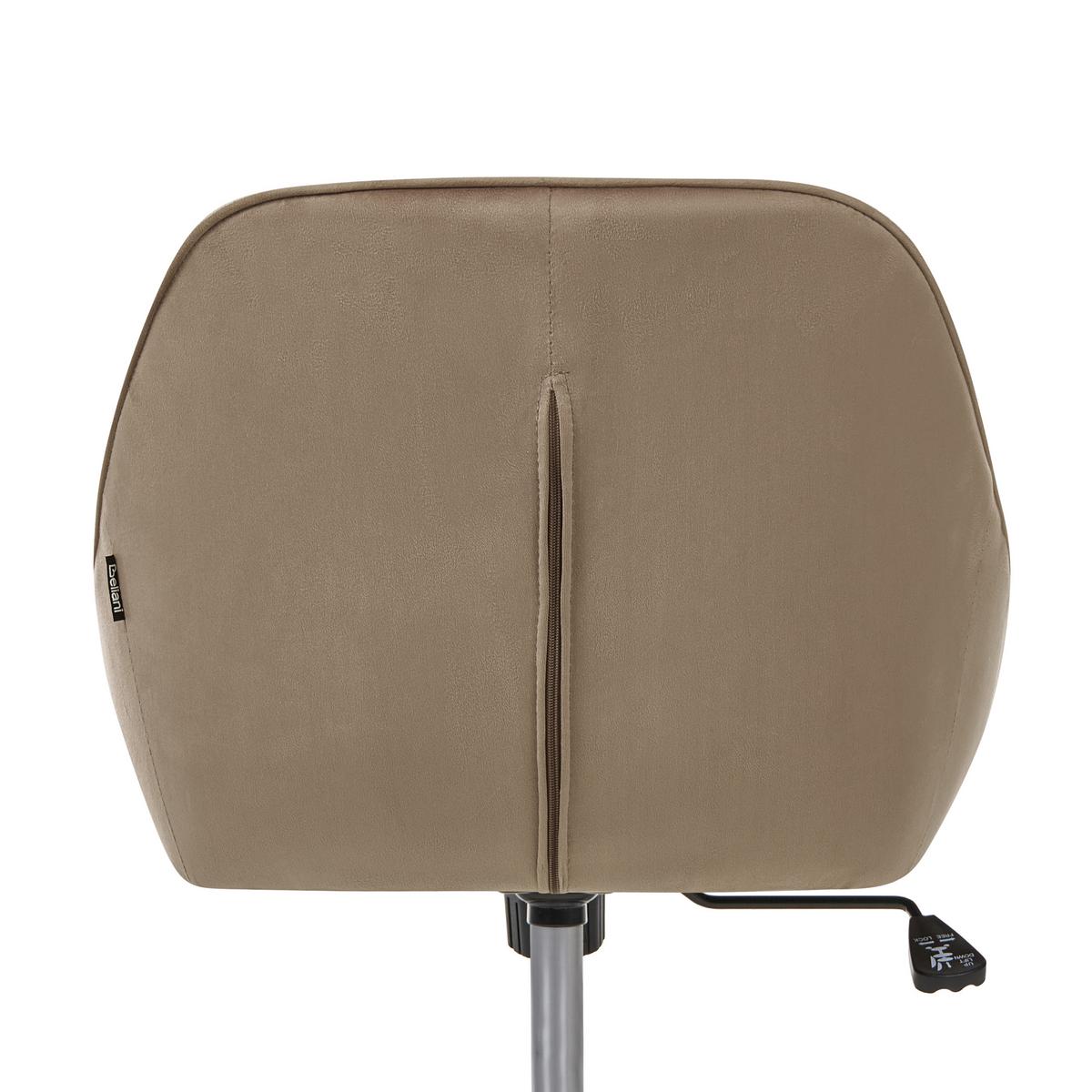 SCHREIBTISCHSTUHL Samtstoff Braun Bardsdale - Braun, Textil (54/77/54cm) - Beliani