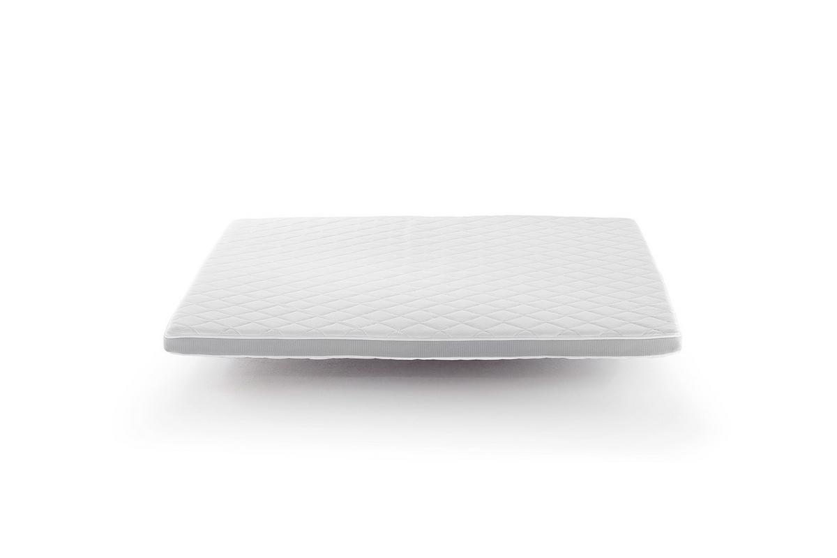 TOPPER KARO-KLIMA KALTSCHAUM SOLO Weiß - Weiß, Textil (180/200cm) - KAWOLA