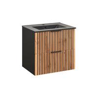 WASCHTISCH 60.2cm Gaia Holz in Eichenoptik und Schwarz - Schwarz, Holzwerkstoff (60.2/57/46cm) - Petits-meubles