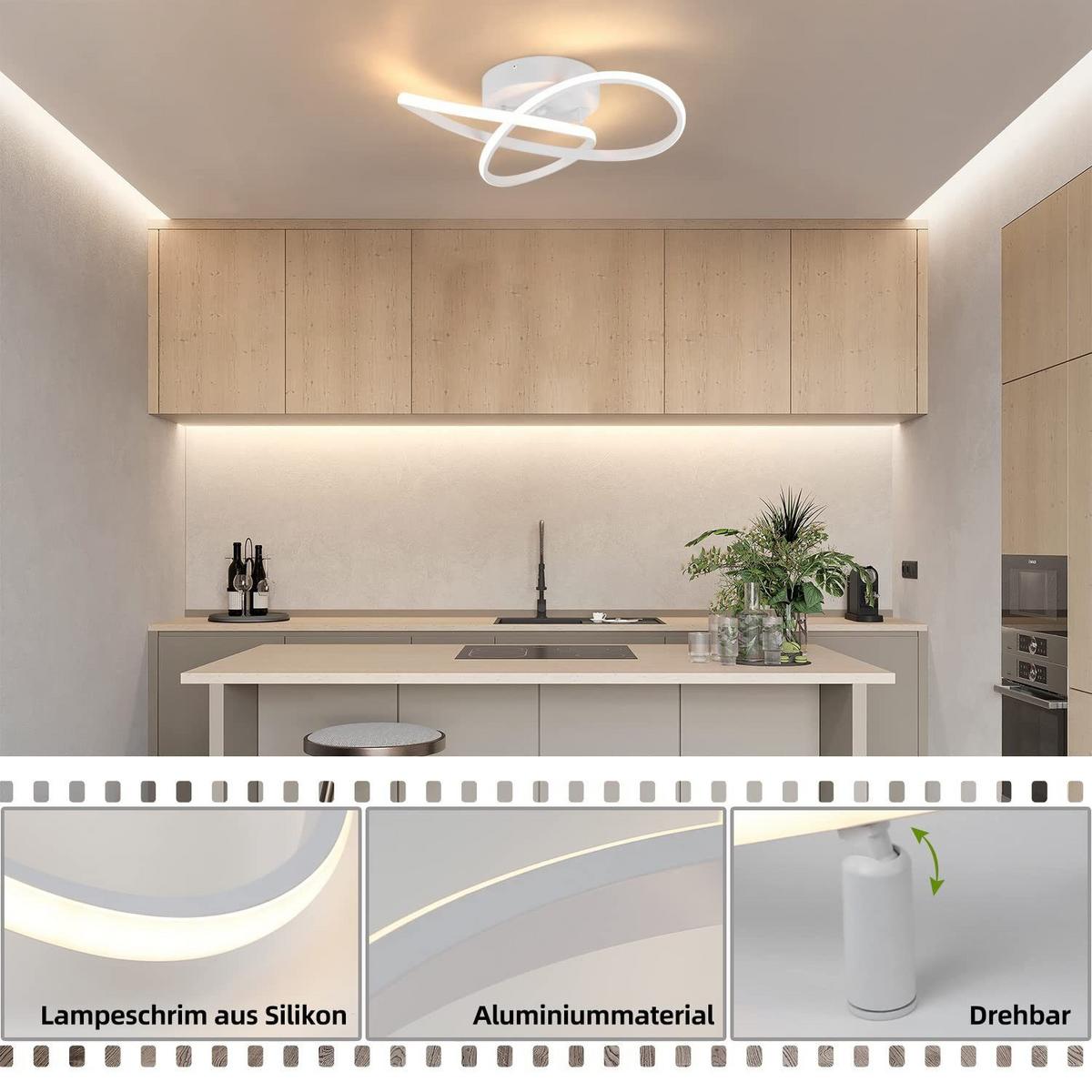 LED-DECKENLEUCHTE Möbius 40/40/14 cm - Weiß, Kunststoff (40/40/14cm) - Nettlife