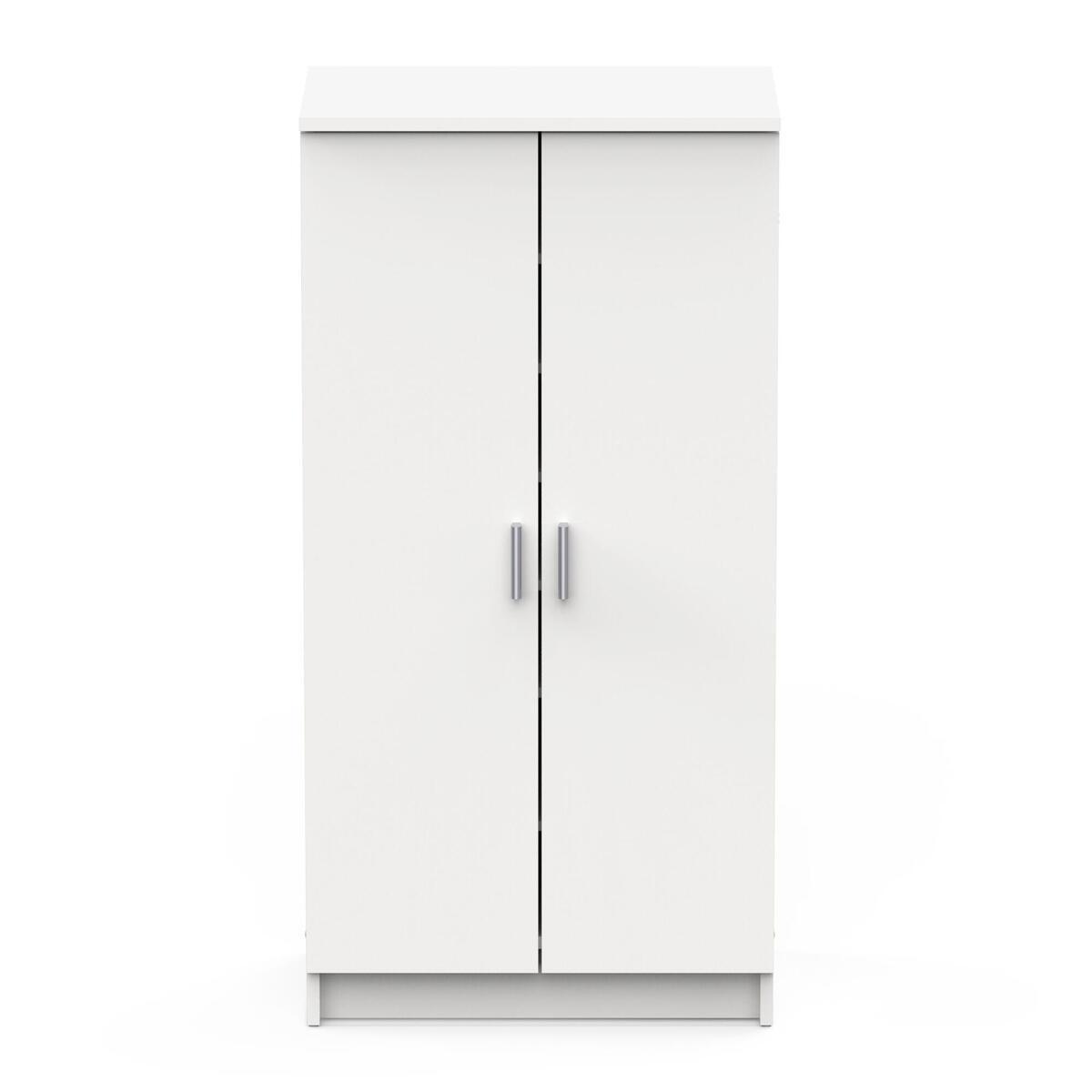 SCHUHSCHRANK 2 Türen L54,6 cm (21 Paare) - Schuhe - Weiß, Holzwerkstoff (35.3/108.4/38.1cm) - Calicosy
