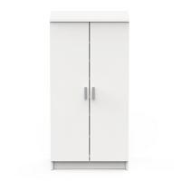 SCHUHSCHRANK 2 Türen L54,6 cm (21 Paare) - Schuhe - Weiß, Holzwerkstoff (35.3/108.4/38.1cm) - Calicosy