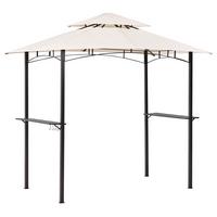 PAVILLON Stahl beige 240/148 cm Naro - Beige/Schwarz, Metall (240/245/148cm) - Beliani