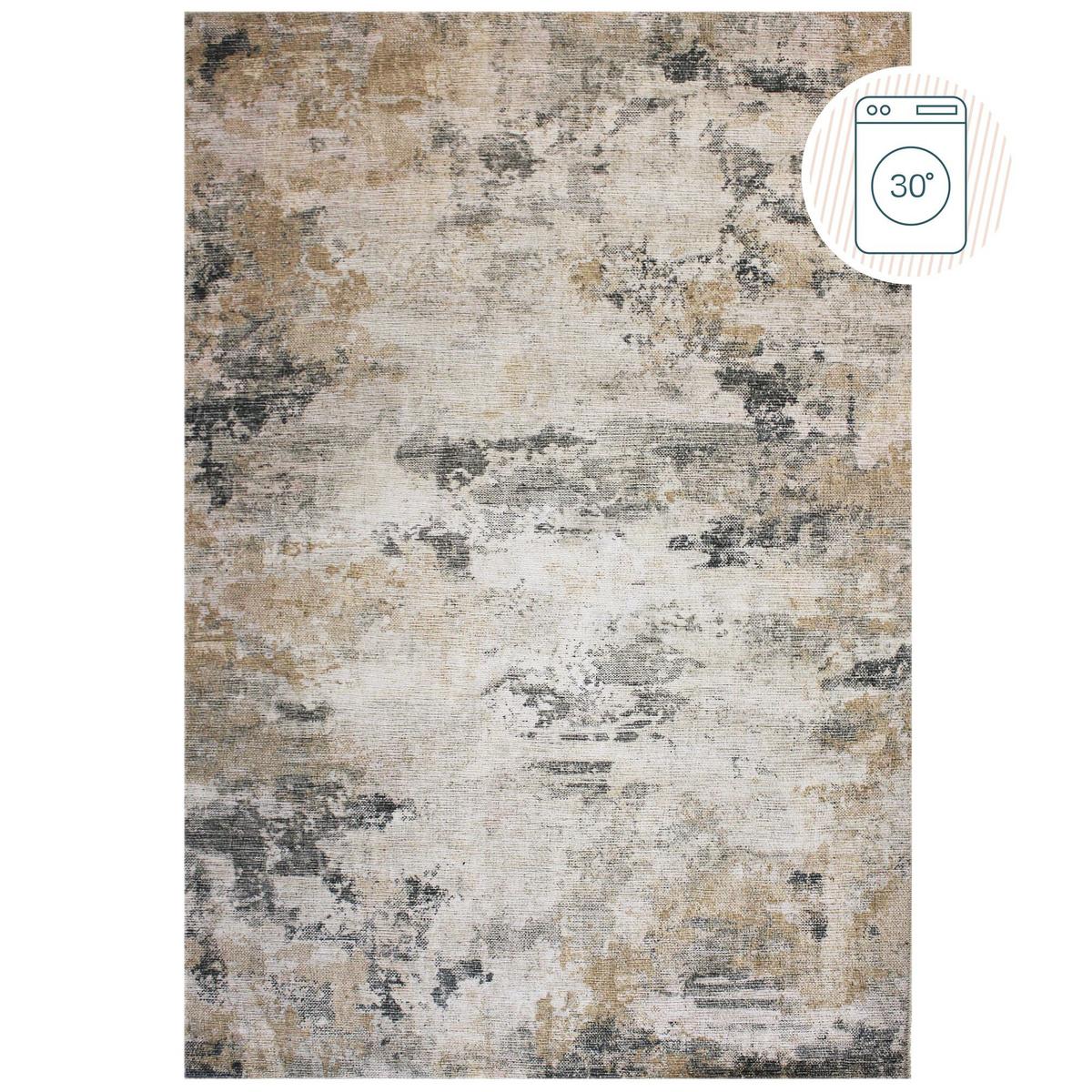 TEPPICH Waschbar HURST, abstrakt, Gelb-Natur, 115 x 170 cm - Beige, Textil (170/115cm) - KADIMA DESIGN
