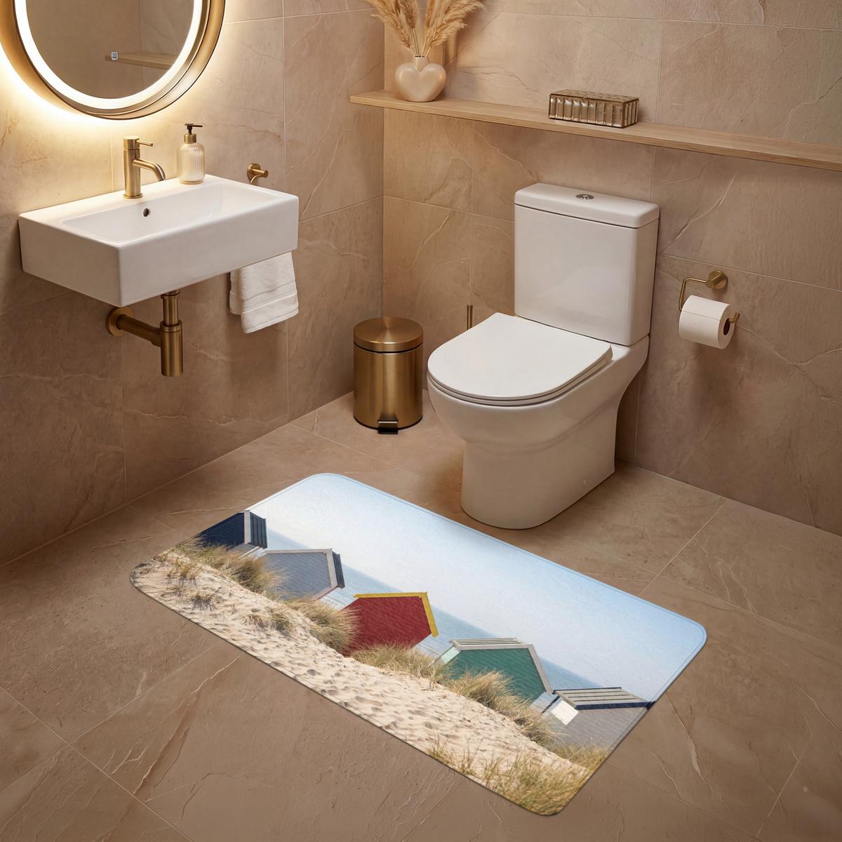 WC-VORLEGER Strand - Ferienhäuser - Farbenfroh - Dünen WC Teppich 120x60 cm - Multicolor, Textil (120/1cm) - OnlyWow