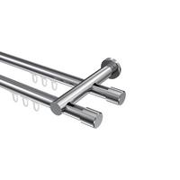 GARDINENSTANGE INNENLAUF Platon Santo 320 cm (geteilt in 2 x 160 cm), 2-läufig, 20 mm Ø Chrom - Chromfarben, Metall (320cm) - INTERDECO