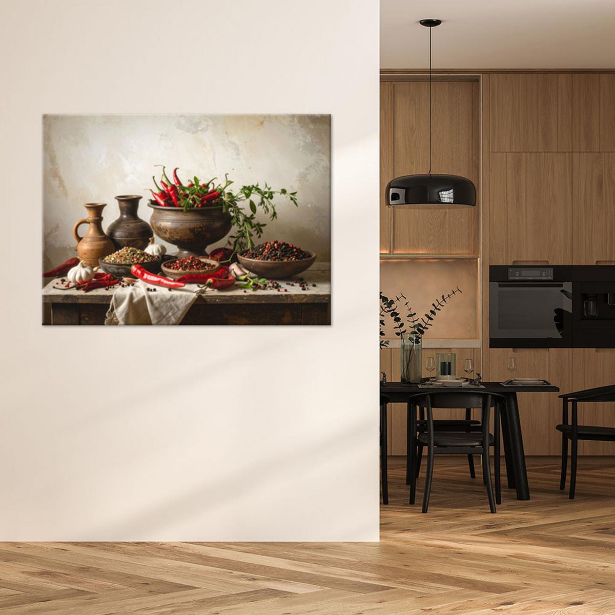 LEINWANDBILD Essen & Trinken 90x60cm - Beige, Textil (90/60cm) - Feeby