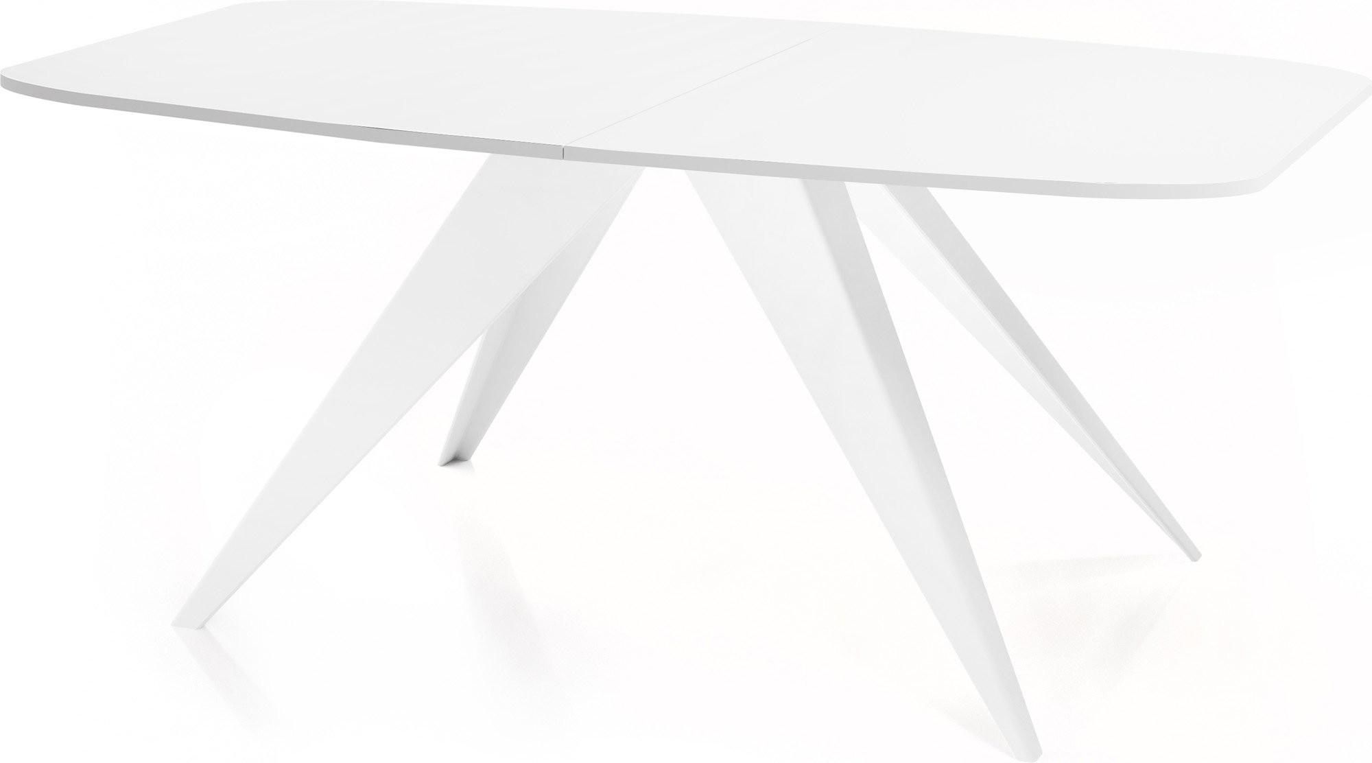 ESSTISCH Fatina rechteckig ausziehbar, Weiß 160-198/90/76 cm - Weiß, Holzwerkstoff/Metall (80/200/76cm) - WFL GROUP